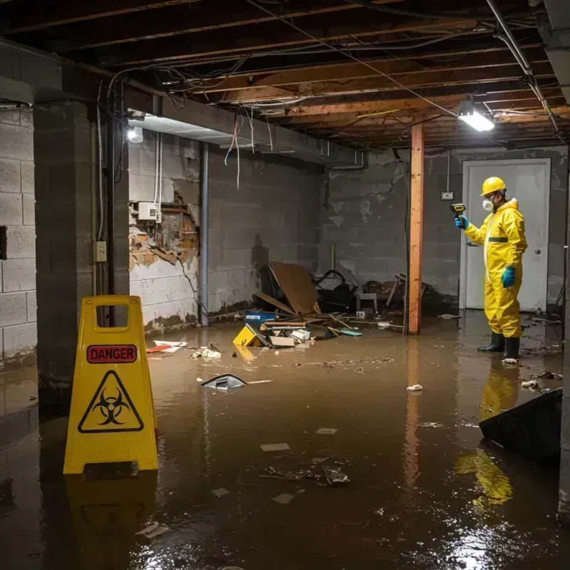 Flooded Basement Electrical Hazard in New Berlin, IL Property